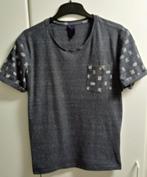 Donkergrijze T-shirt met witte printjes, L, Kleding | Heren, T-shirts, Ophalen of Verzenden, Gedragen