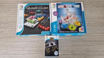 Set van 3 Smartgames: Dropzone en Quadrillion en IQ circuit beschikbaar voor biedingen