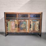 Industriële Reclaimed Houten Kast, Antiek en Kunst, Ophalen