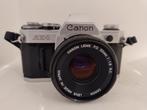 Canon AE1 Camera met een 50mm 1:1.8 S.C. lens en draagriem, Audio, Tv en Foto, Ophalen of Verzenden, Zo goed als nieuw, Spiegelreflex