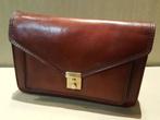 Handtas heren (of dames ;-) - echt leder (80s vintage), Autres marques, Cuir, Enlèvement ou Envoi, Brun