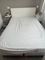 Boxspring, Huis en Inrichting, Slaapkamer | Bedden, Ophalen, Overige materialen, Wit, Tweepersoons
