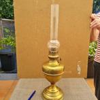 Oude koperen petroleumlamp, Antiek en Kunst, Ophalen, Brons