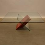 Design salontafel met glazen gepolijst blad, Minder dan 50 cm, Glas, 100 tot 150 cm, 100 tot 150 cm