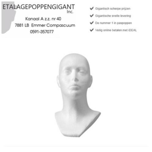 Presentatie Hoofden Piepschuim Etalagepoppengigant, Kleding | Dames, Hoeden en Petten, Nieuw, One size fits all, Ophalen of Verzenden