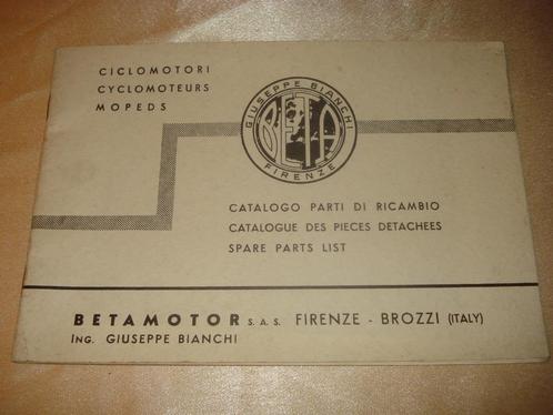 BETAMOTOR CYCLOMOTEURS Ancien Catalogue Pièces Détachées, Motoren, Handleidingen en Instructieboekjes, Overige merken, Ophalen of Verzenden