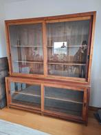 Vitrinekast teak, Huis en Inrichting, Ophalen, 200 cm of meer, Glas, 150 tot 200 cm