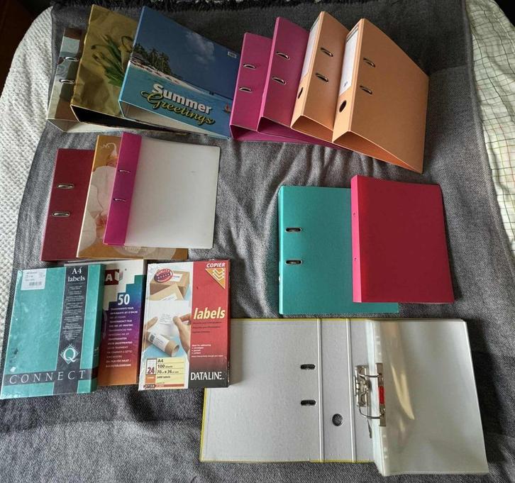 Lot Ecole, fardes, étiquettes, pochettes plastiques, Diversen, Papierwaren, Ophalen