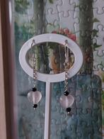 Oorbellen van 925 zilver, Handtassen en Accessoires, Oorbellen, Ophalen of Verzenden, Nieuw, Roze, Zilver