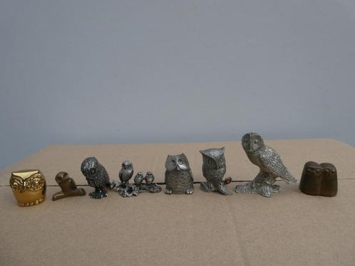 Tinnen metalen uiltjes, Verzamelen, Beelden en Beeldjes, Zo goed als nieuw, Dier, Ophalen of Verzenden