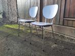 2 formica stoelen, Huis en Inrichting, Stoelen, Grijs, Twee, Gebruikt, Vintage