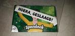 Spandoek en vlaggenlijn met tekst "hoera geslaagd", Ophalen of Verzenden