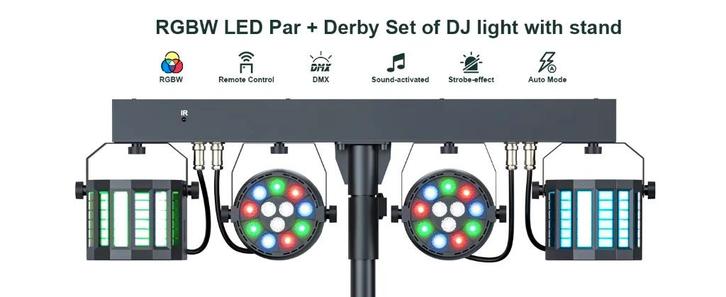 Nieuwe First Class 300W Complete Lichtset 2 met 2 x 40 w, Muziek en Instrumenten, Licht en Laser, Nieuw, Discobol, Geluidgestuurd