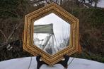 miroir art deco hexagonal bois sculpté doré, Moins de 50 cm, Enlèvement ou Envoi, Moins de 100 cm, Autres formes