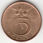 Pays-Bas : 5 Cent 1980 KM#181 Ref 11632, Enlèvement ou Envoi, Monnaie en vrac, 5 centimes, Reine Juliana