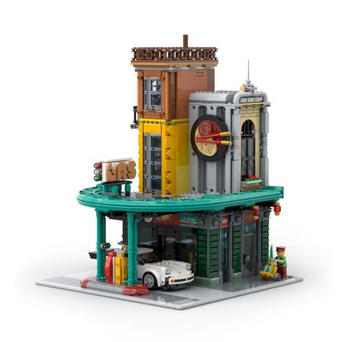 Lego - MOC - Gas Station, Kinderen en Baby's, Speelgoed | Duplo en Lego, Zo goed als nieuw, Lego, Complete set, Ophalen of Verzenden