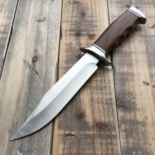 Mooi RVS mes (31,5 cm) met houten handvat, Verzamelen, Militaria | Algemeen, Overige soorten, Mes of Dolk, Verzenden