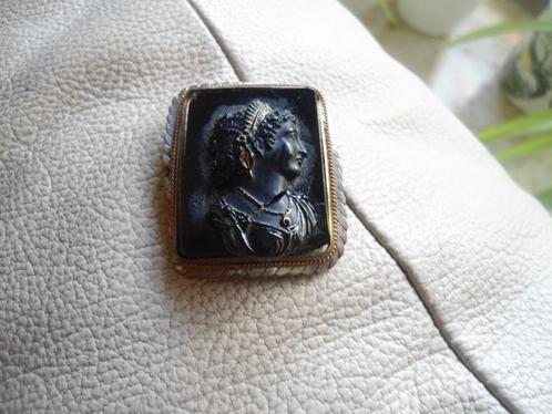 Zeer oude Black Stone Cameo in zijn sap, Antiek en Kunst, Antiek | Zilver en Goud, Ophalen of Verzenden