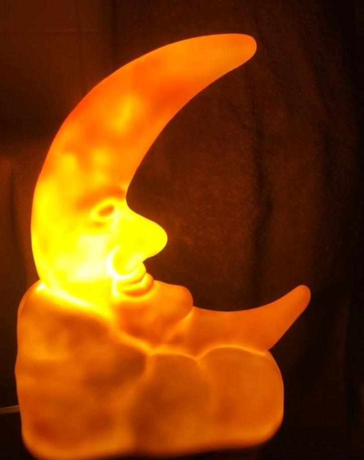 Nachtlamp Heico Maan op wolk Vintage😍💑🎁🤗🥰👌, Antiek en Kunst, Antiek | Verlichting, Ophalen of Verzenden