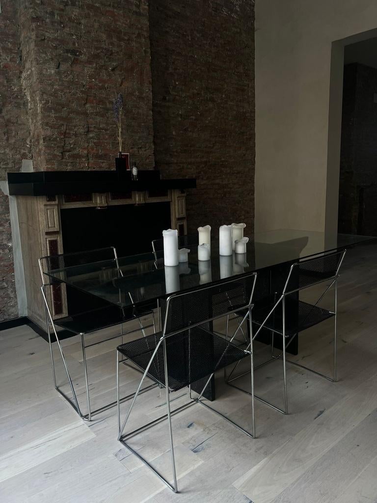 TE KOOP:vintage Modernistische/brutalist Eettafel, Maison & Meubles, Tables | Tables à manger, Comme neuf, 50 à 100 cm, 200 cm ou plus