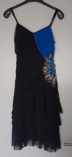 zwarte cocktailjurk met spaghettigbandjes, Neuf, Taille 36 (S), Longueur genou, Bodyflirt