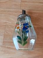 GLAZEN SUIKERPOT MET STROOIMODULE >VERSIERD MET BLOEMEN, Antiek en Kunst, Curiosa en Brocante, Ophalen of Verzenden