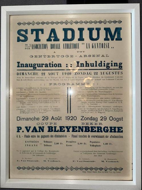 Authentieke programma affiche voetbal Kaa Gent 1920, Verzamelen, Posters, Sport, Ophalen of Verzenden