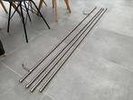 4 inox gordijnroedes, Ophalen, Gebruikt, 200 cm of meer