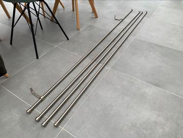 4 inox gordijnroedes beschikbaar voor biedingen