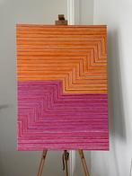 Pink/orange acrylic painting, Antiquités & Art, Art | Peinture | Abstraite