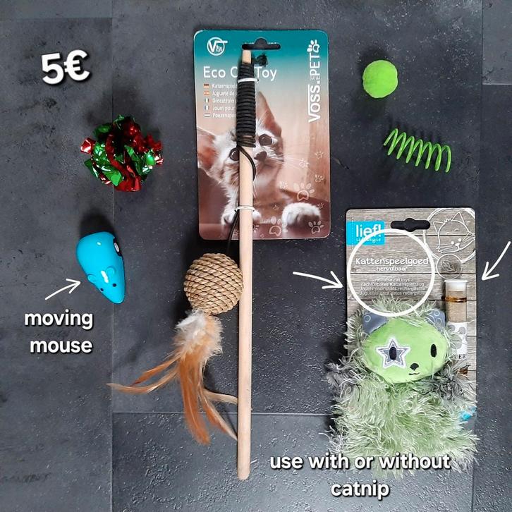 Kattenspeelgoed set nr 2, Dieren en Toebehoren, Kattenspeelgoed, Nieuw, Ophalen of Verzenden