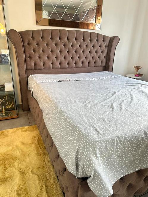 Lit double avec coffre de rangement, Huis en Inrichting, Slaapkamer | Boxsprings, Zo goed als nieuw, Ophalen