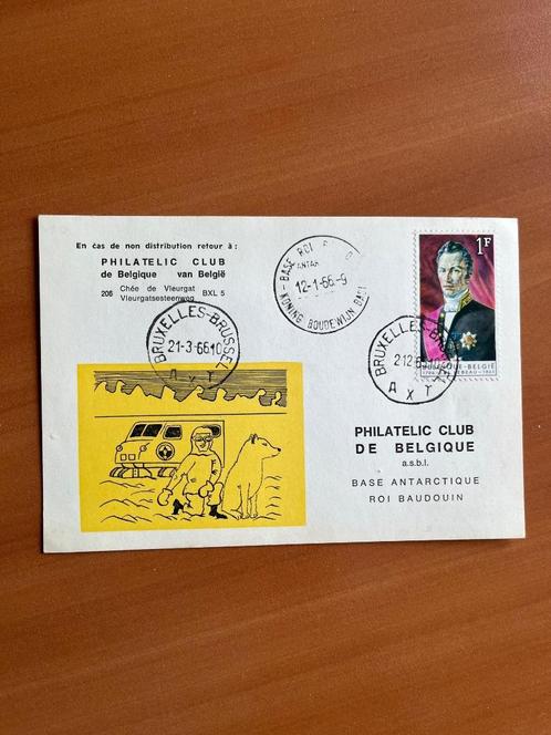 Postkaart Base Antarctique Roi Baudouin 1966-Philatelic club, Timbres & Monnaies, Timbres | Europe | Belgique, Affranchi, Autre