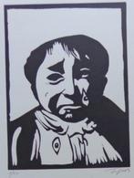 ROLAND TOPOR / KAFKA ONDERWERELD / ZW-W LINOSNEDE / 38x28cm, Ophalen of Verzenden