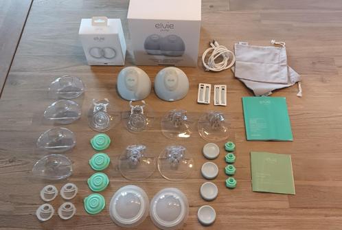 Elvie dubbele borstkolf + Elvie Catch + extra borstschilden, Kinderen en Baby's, Babyvoeding en Toebehoren, Zo goed als nieuw
