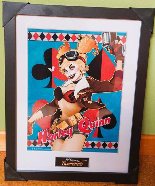 DC Comics heldin Harley Quinn poster in kader (nieuw!), Collections, Posters & Affiches, Neuf, Autres sujets/thèmes, Rectangulaire vertical