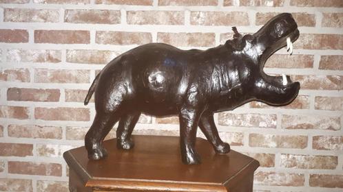 hippopotame en cuir vintage - hippopotame fait à la main, Antiquités & Art, Curiosités & Brocante, Enlèvement ou Envoi