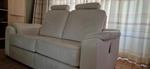 Lederen 2-zit met mechanische relax, Huis en Inrichting, Zetels | Zetels, Gebruikt, Rechte bank, Tweepersoons, 150 tot 200 cm