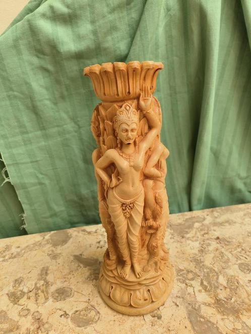 Vintage excotisch Indonesische vaas in hars, Antiek en Kunst, Curiosa en Brocante, Ophalen