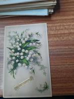 oude postkaart verjaardag met bloemen, Ophalen of Verzenden, 1920 tot 1940, Gelopen, Overige thema's