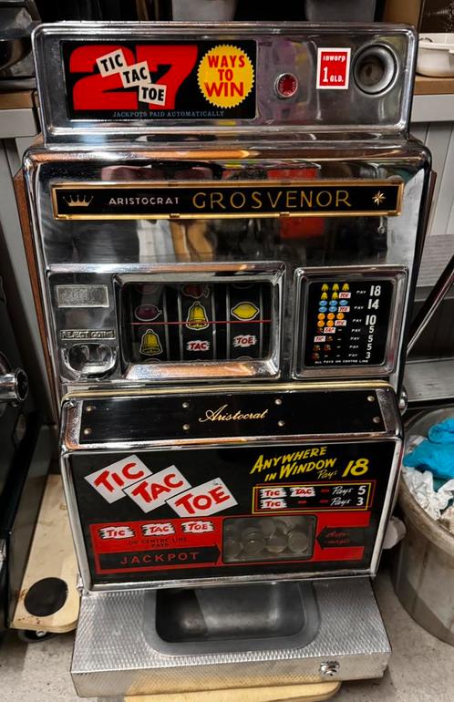 Aristocrat Tic Tac Toe jackpot eenarmige bandiet, Verzamelen, Automaten | Gokkasten en Fruitautomaten, Zo goed als nieuw, Ophalen