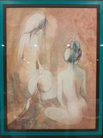 Litho met sensuele vrouw - Jean-Baptiste Valadié, Antiek en Kunst, Ophalen