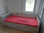 1 persoonsbed met lattenbodem en 2 bedlades + bureau, Ophalen, Gebruikt, 90 cm, Eenpersoons