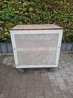 Oude metalen werkbank op wielen, Doe-het-zelf en Bouw, Werkbanken, Ophalen, Gebruikt