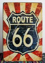 USA Metalen wandplaat 'ROUTE 66' retro style design 30x20cm, Comme neuf, Envoi, Panneau publicitaire