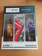 boîte à puzzle 3 x 500 pièces - Clementoni - Trittico London, Comme neuf, 500 à 1500 pièces, Puzzle, Enlèvement
