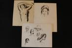 Paul Daxhelet. Lot de 3 dessins., Antiek en Kunst, Ophalen of Verzenden