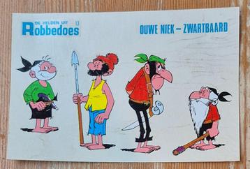 De helden uit Robbedoes decalco's 1967 Ouwe Niek Zwartbaard, Enlèvement ou Envoi, Gaston ou Spirou, Comme neuf, Image, Affiche ou Autocollant