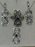 Zilveren setje met robijn ( zilver 925 ), Handtassen en Accessoires, Kettingen, Overige kleuren, Nieuw, Ophalen of Verzenden, Met edelsteen