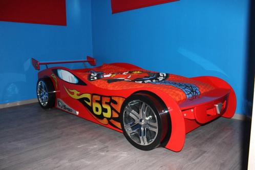 Race autobed Le Mans rood, Huis en Inrichting, Slaapkamer | Bedden, Zo goed als nieuw, Eenpersoons, 90 cm, 200 cm, Hout, Rood
